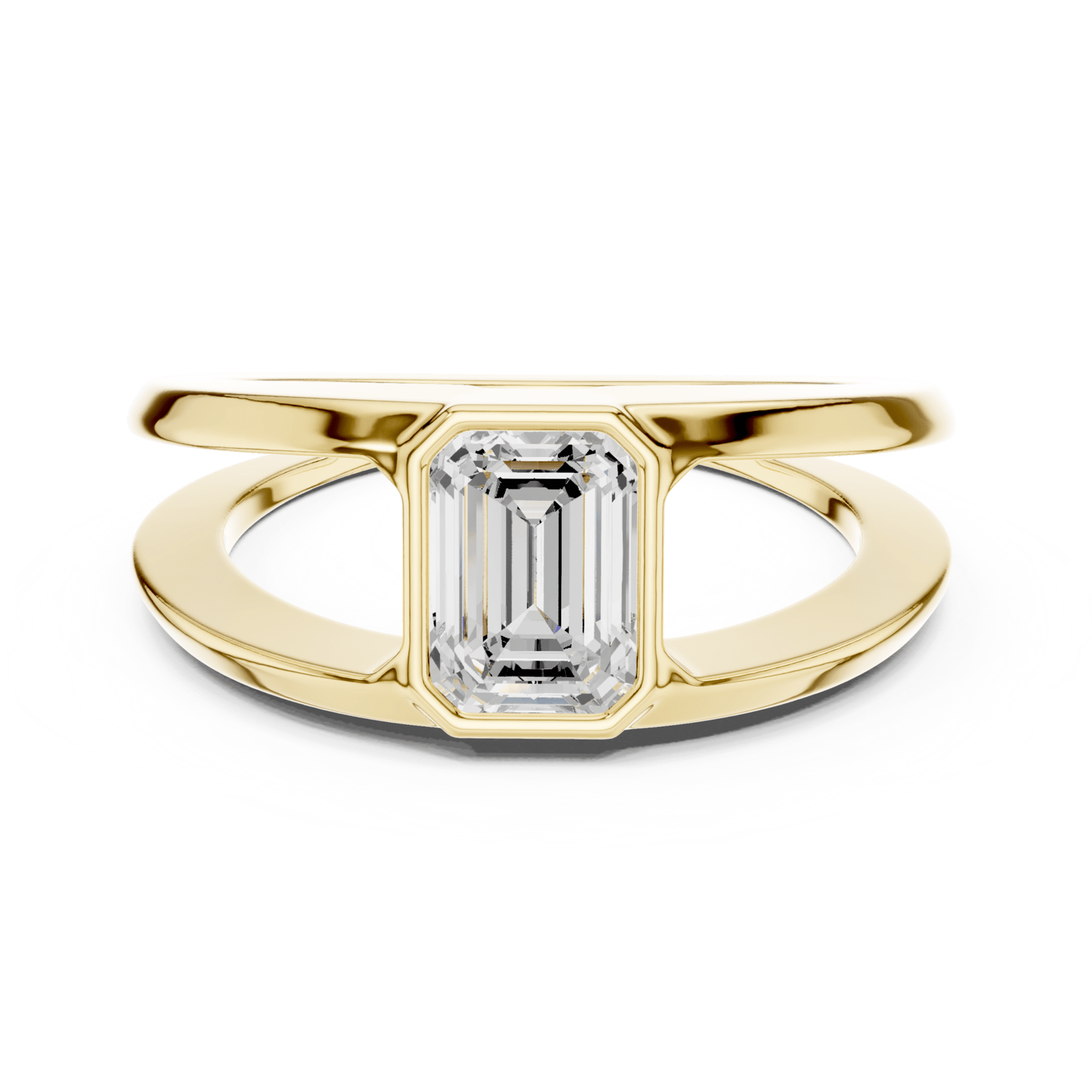 Emerald Cut Bezel Set Ring - B1168 in Ring by 18 KARATS INC.