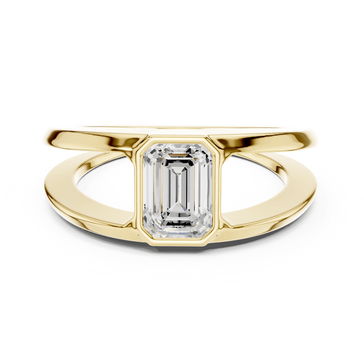 Emerald Cut Bezel Set Ring - B1168 in Ring by 18 KARATS INC.