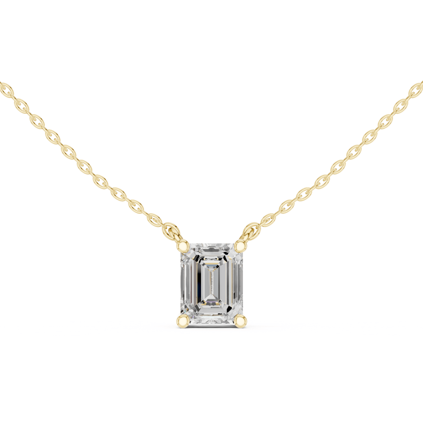 Emerald Cut Diamond Solitaire Pendant – P1134EM in Necklace by 18 KARATS INC.