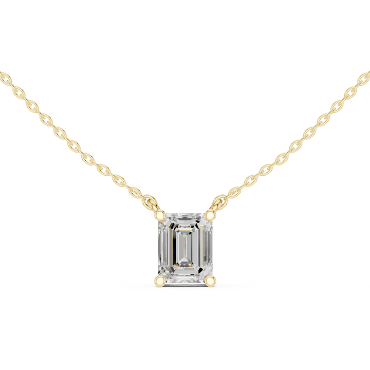Emerald Cut Diamond Solitaire Pendant – P1134EM in Necklace by 18 KARATS INC.