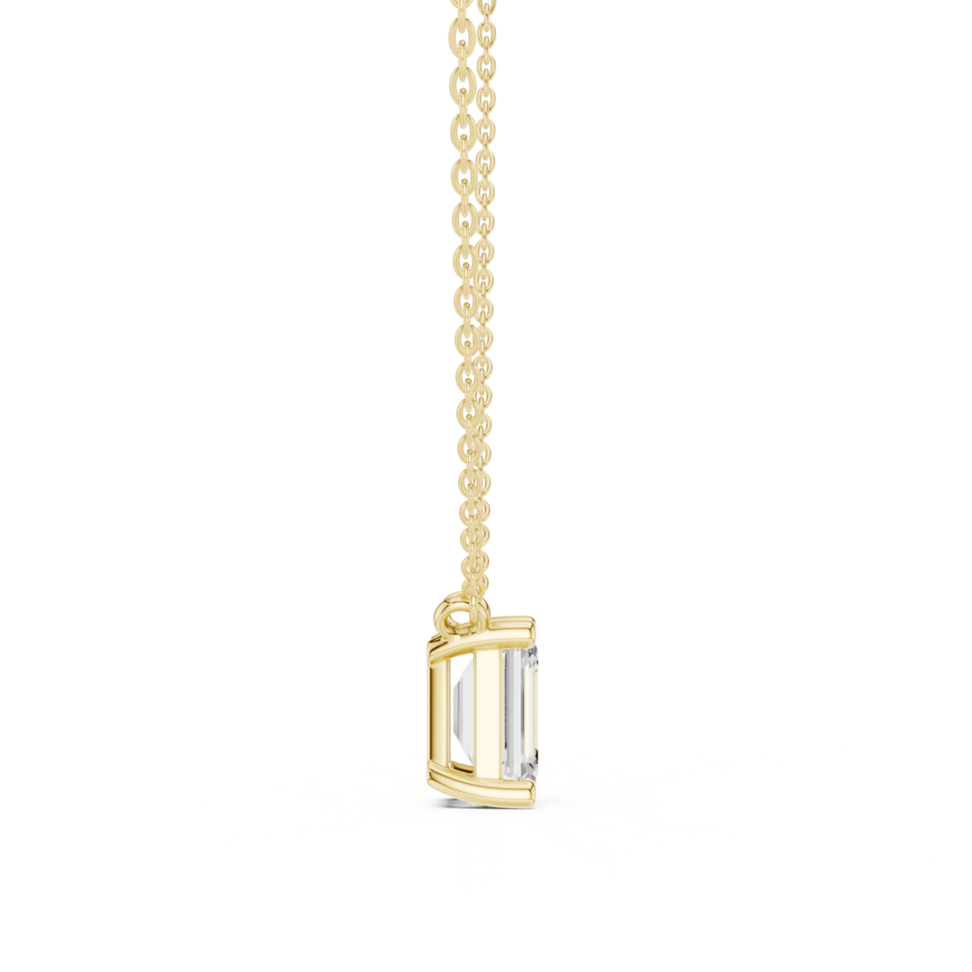 Emerald Cut Diamond Solitaire Pendant – P1134EM in Necklace by 18 KARATS INC.
