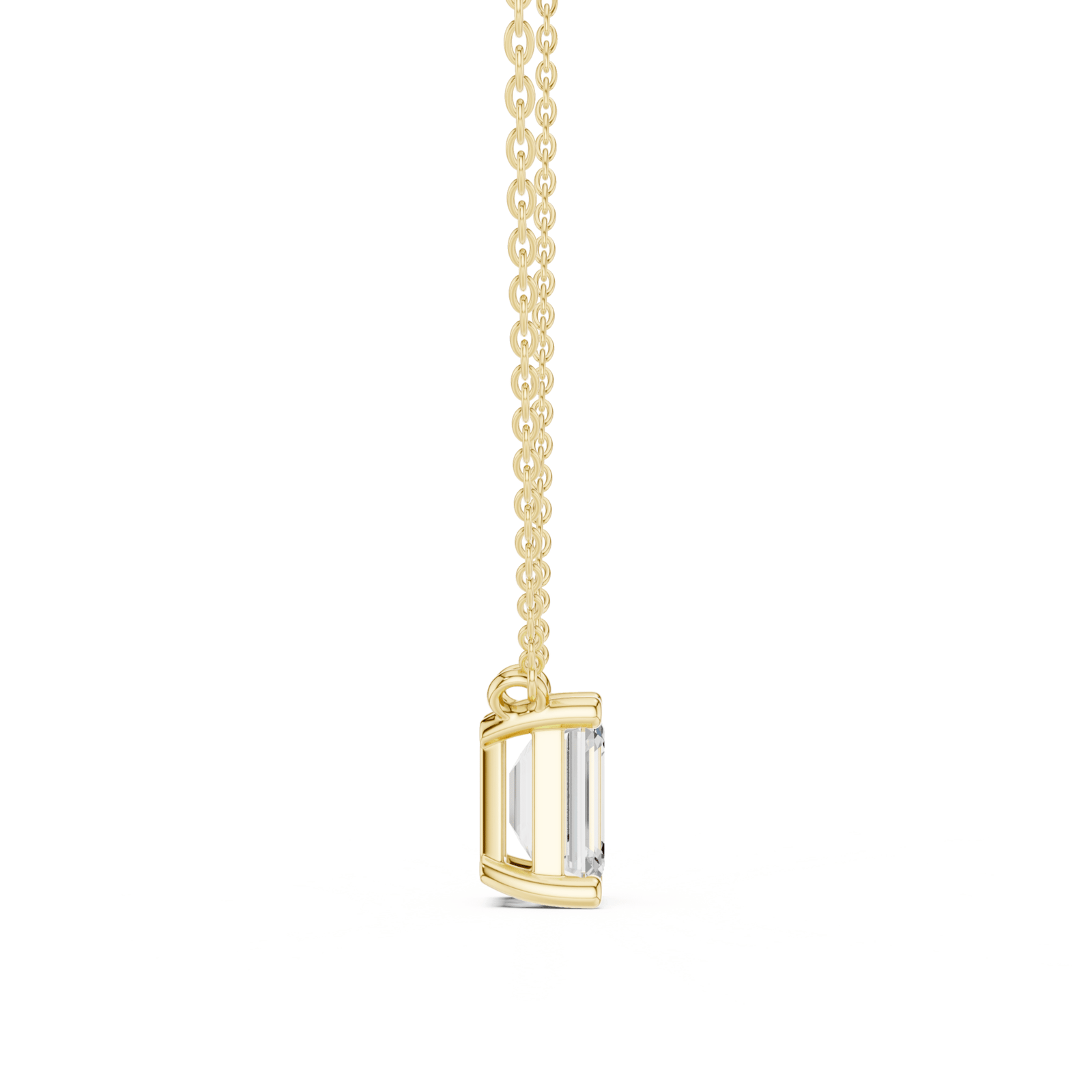 Emerald Cut Diamond Solitaire Pendant – P1134EM in Necklace by 18 KARATS INC.