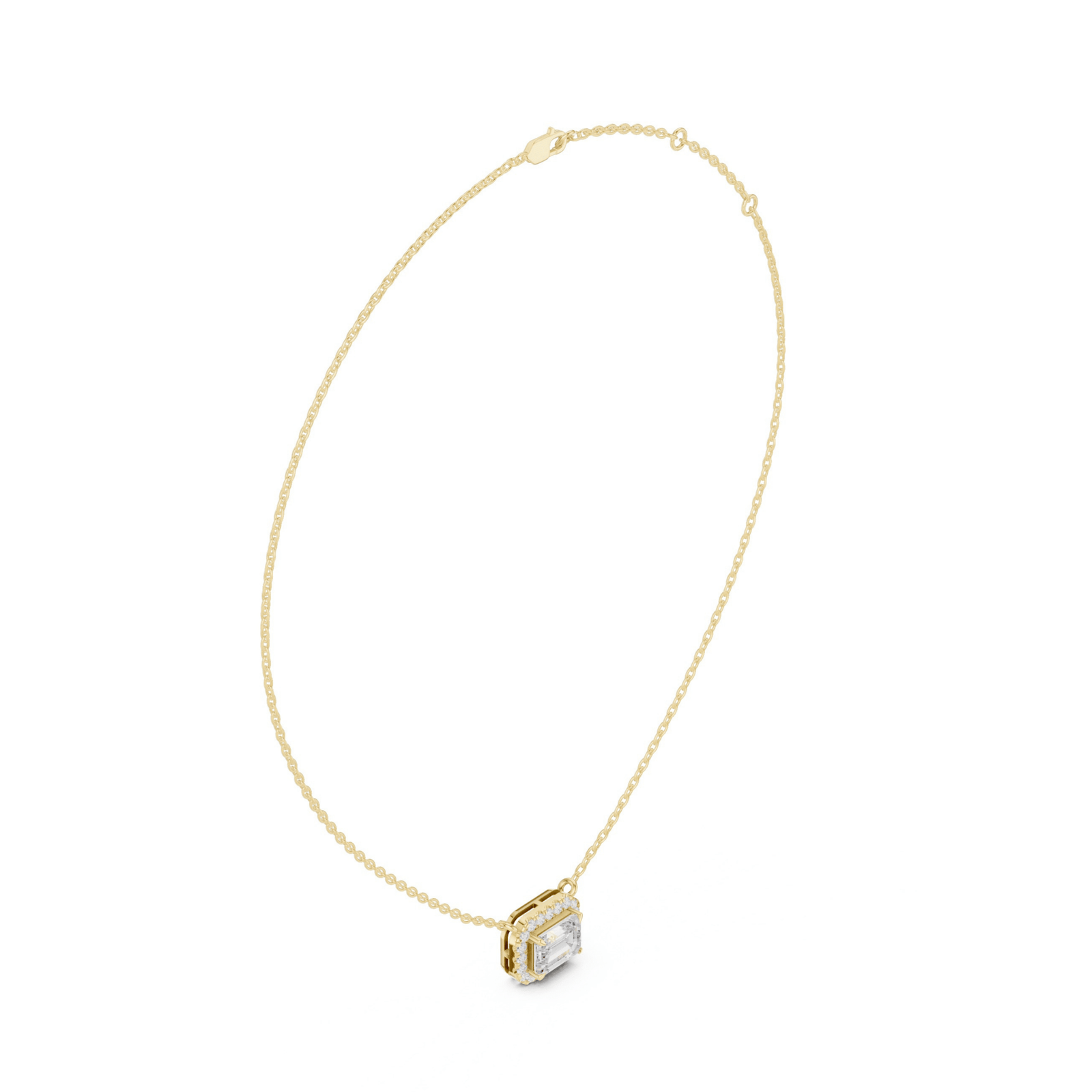 Emerald Halo Lab Grown 2.23 ctw Diamond Necklace - P1127 in Necklace by 18 KARATS INC.
