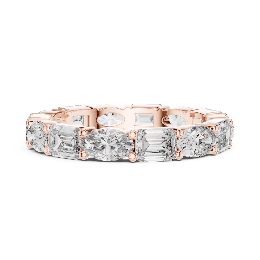 Emerald & Oval 3.15 ctw Diamond Eternity Band - B1126 in Wedding Bands by 18 KARATS INC.