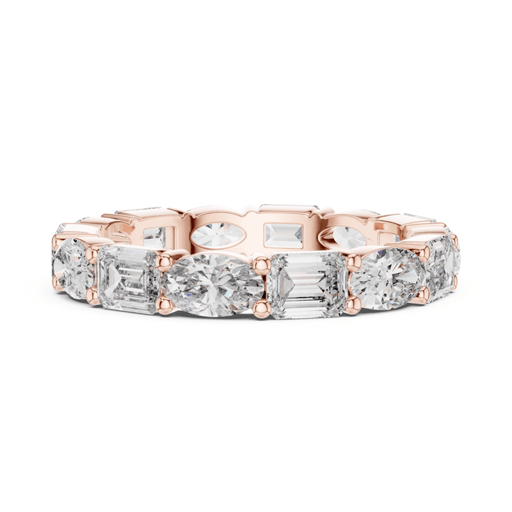 Emerald & Oval 3.15 ctw Diamond Eternity Band - B1126 in Wedding Bands by 18 KARATS INC.