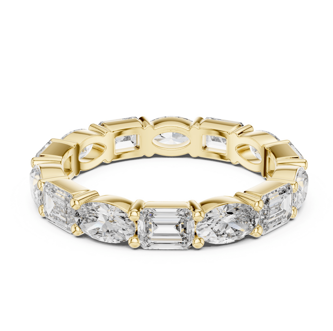 Emerald & Oval 3.15 ctw Diamond Eternity Band - B1126 in Wedding Bands by 18 KARATS INC.