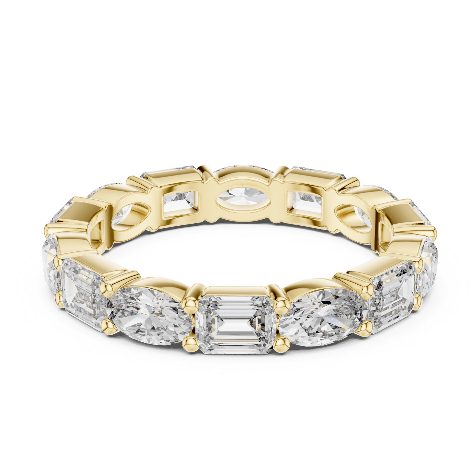 Emerald & Oval 3.15 ctw Diamond Eternity Band - B1126 in Wedding Bands by 18 KARATS INC.