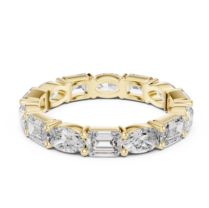Emerald & Oval 3.15 ctw Diamond Eternity Band - B1126 in Wedding Bands by 18 KARATS INC.
