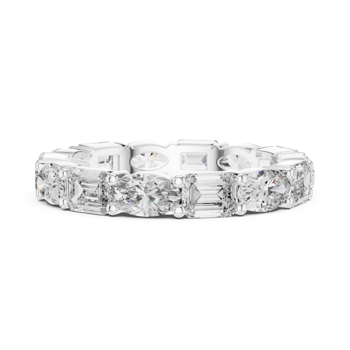 Emerald & Oval 3.15 ctw Diamond Eternity Band - B1126 in Wedding Bands by 18 KARATS INC.