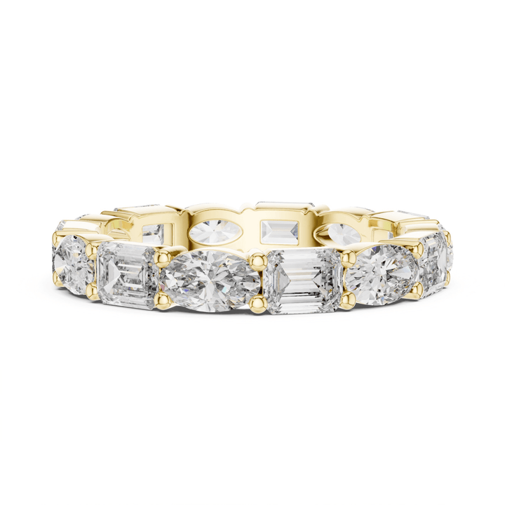 Emerald & Oval 3.15 ctw Diamond Eternity Band - B1126 in Wedding Bands by 18 KARATS INC.