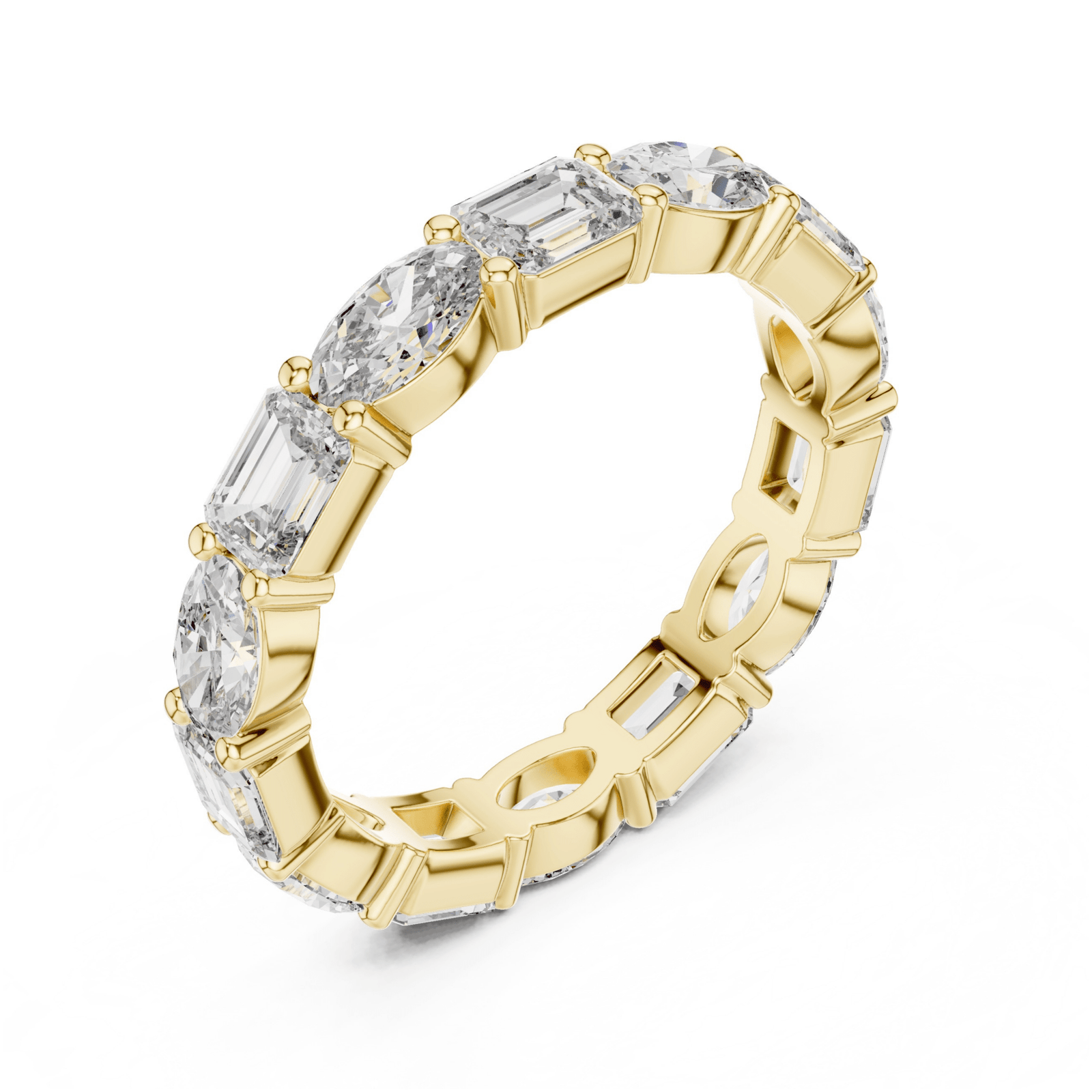 Emerald & Oval 3.15 ctw Diamond Eternity Band - B1126 in Wedding Bands by 18 KARATS INC.