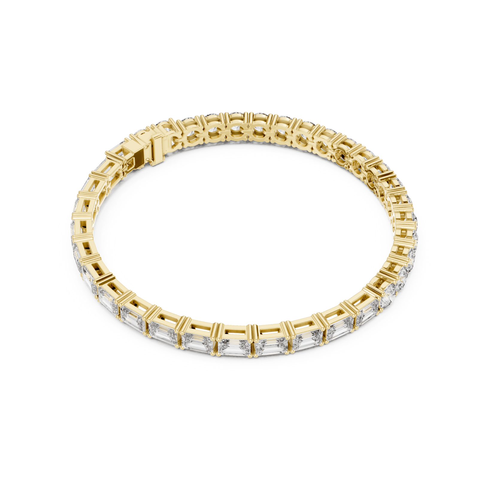 Emerald & Round 12.6 ctw Lab Diamond Tennis Bracelet- BC124 in Bracelet by 18 KARATS INC.