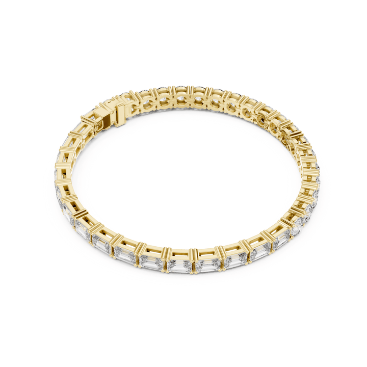 Emerald & Round 12.6 ctw Lab Diamond Tennis Bracelet- BC124 in Bracelet by 18 KARATS INC.