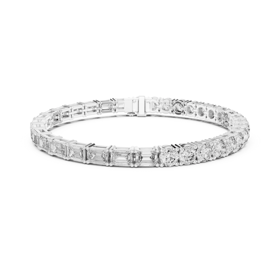 Emerald & Round 12.6 ctw Lab Diamond Tennis Bracelet- BC124 in Bracelet by 18 KARATS INC.