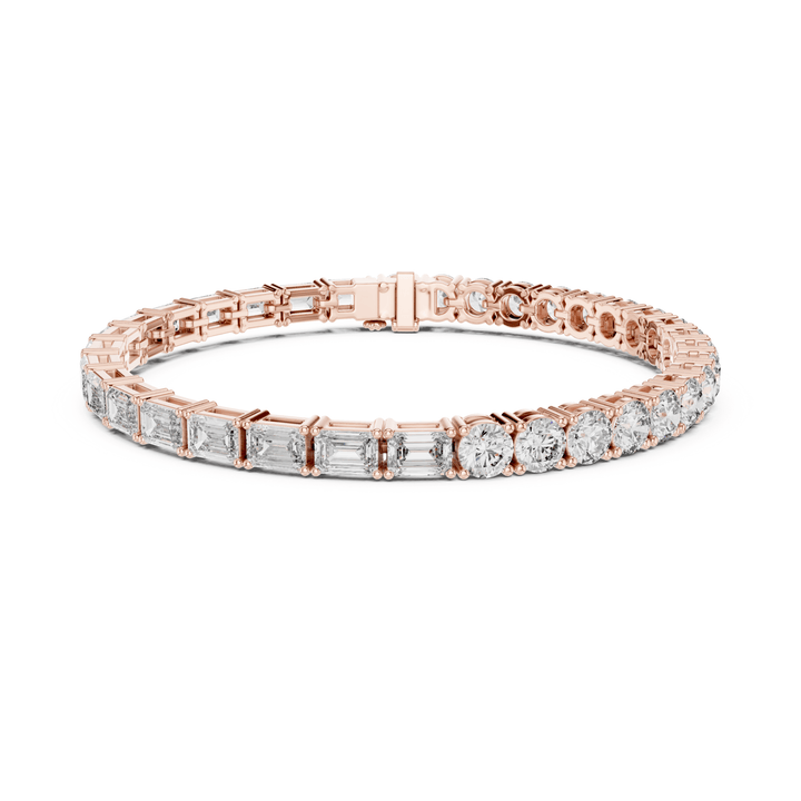 Emerald & Round 12.6 ctw Lab Diamond Tennis Bracelet- BC124 in Bracelet by 18 KARATS INC.