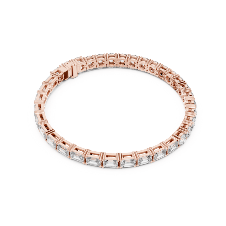 Emerald & Round 12.6 ctw Lab Diamond Tennis Bracelet- BC124 in Bracelet by 18 KARATS INC.