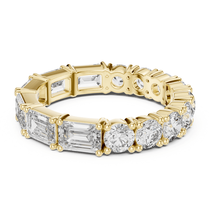 Emerald & Round 4.1 ctw Diamond Eternity Band - B1129 in Wedding Bands by 18 KARATS INC.