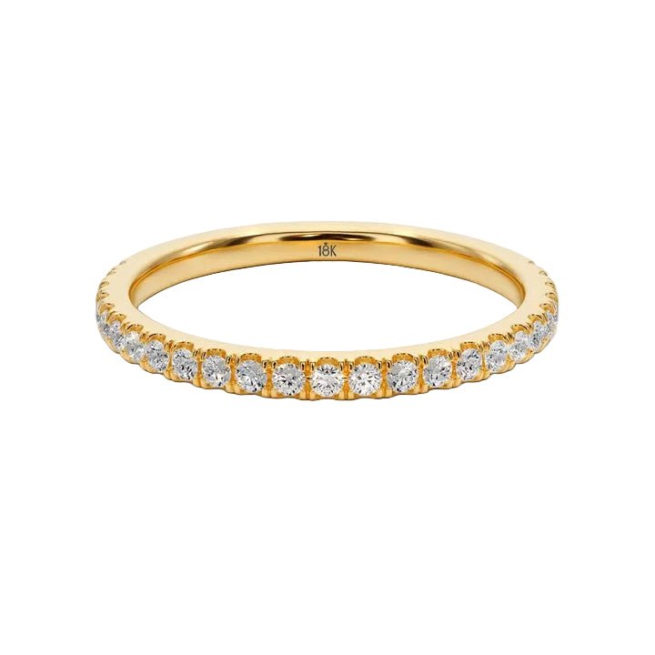 Endless Love U Pave Wedding Band - B1004 in Wedding Bands by 18 KARATS