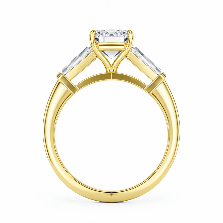 Estelle Emerald Three-Stone Engagement Ring in Ring by 18 KARATS INC.