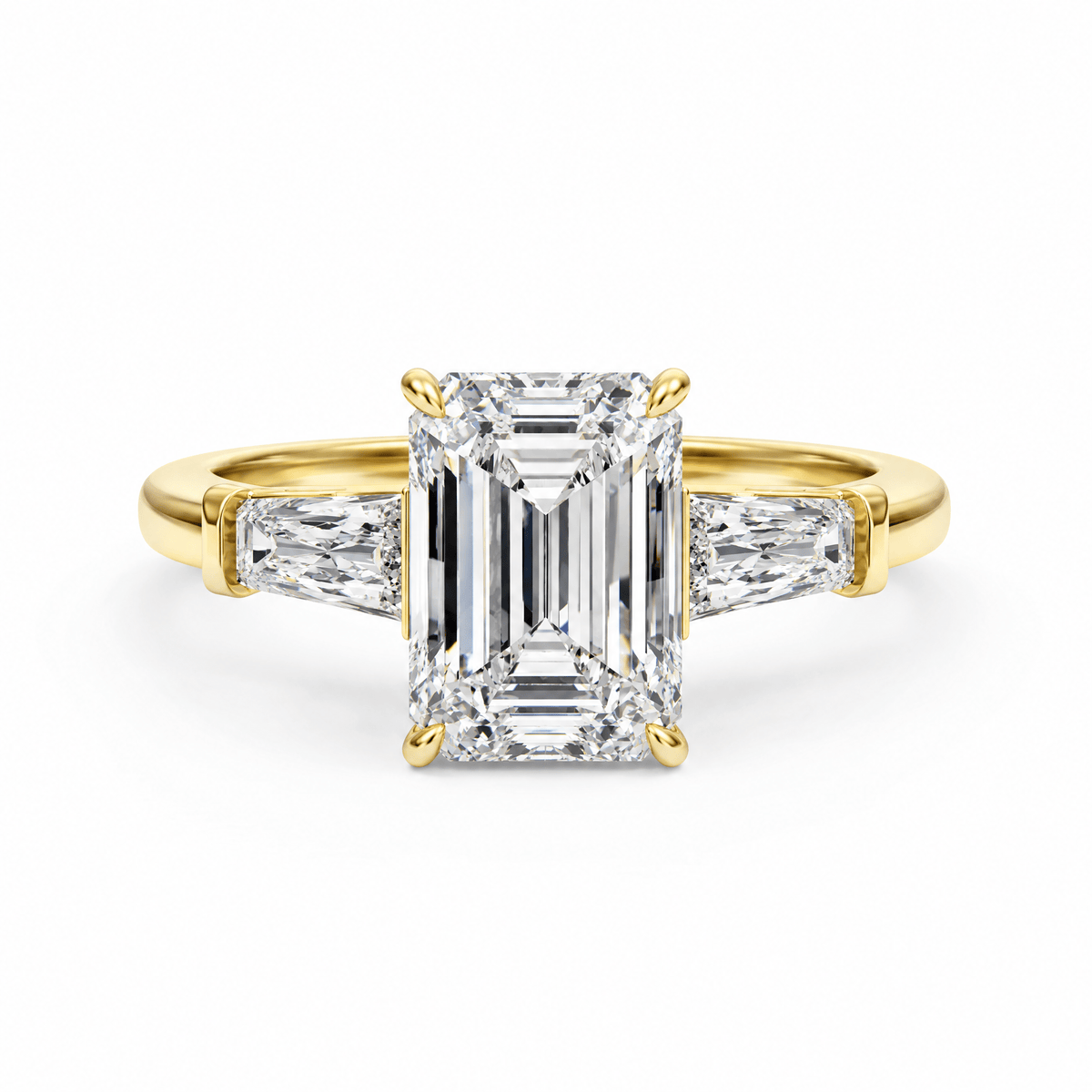 Estelle Emerald Three-Stone Engagement Ring in Ring by 18 KARATS INC.