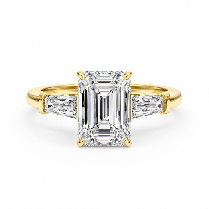 Estelle Emerald Three-Stone Engagement Ring in Ring by 18 KARATS INC.