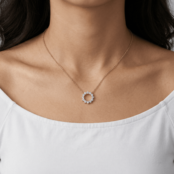 Eternal Circle Diamond Pendant Necklace - P1104 in Necklace by 18 KARATS INC.