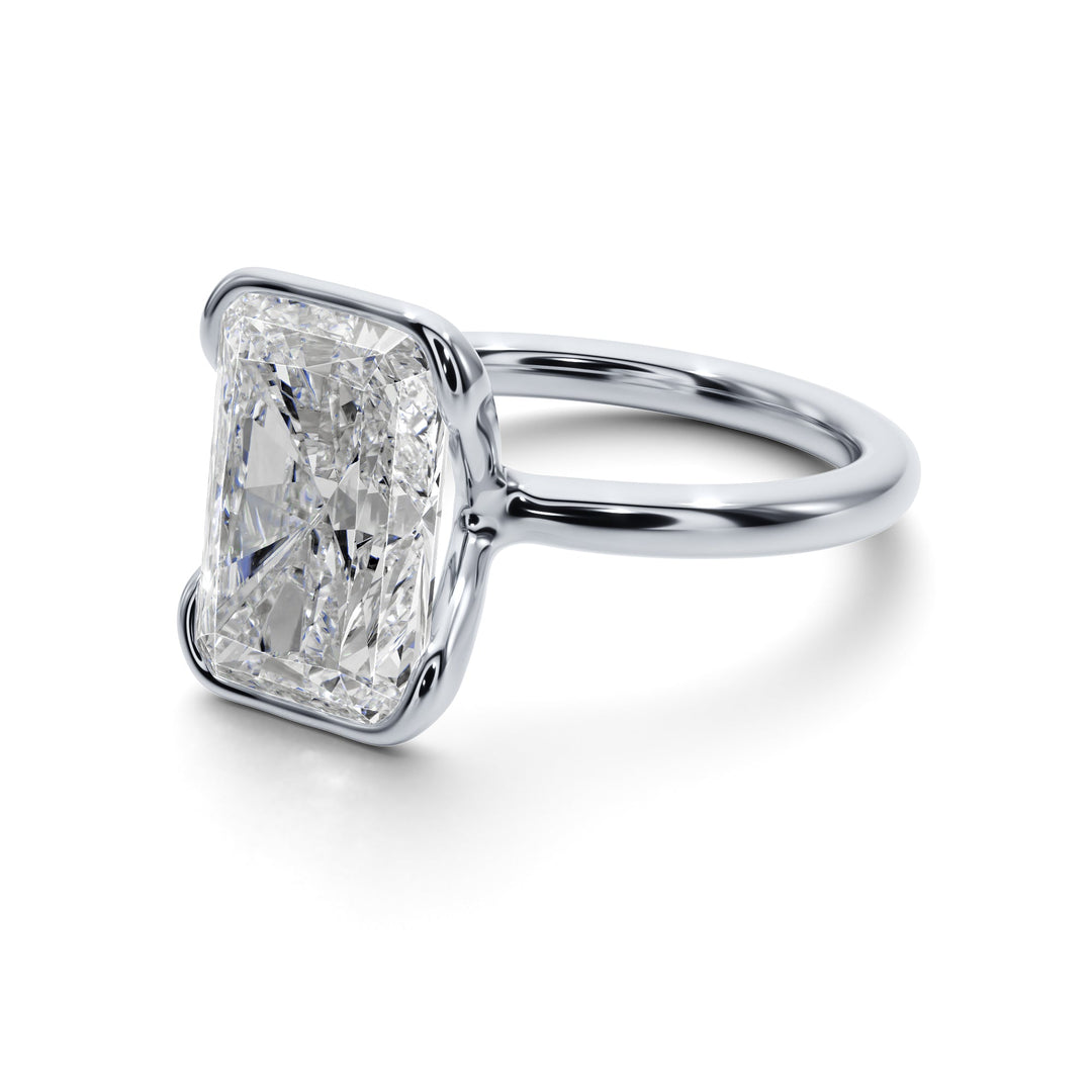 Eternal Radiance Half Bezel Engagement Ring - R1017 in Ring by 18 KARATS