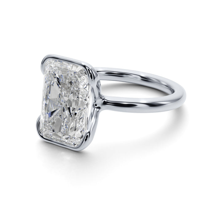 Eternal Radiance Half Bezel Engagement Ring - R1017 in Ring by 18 KARATS