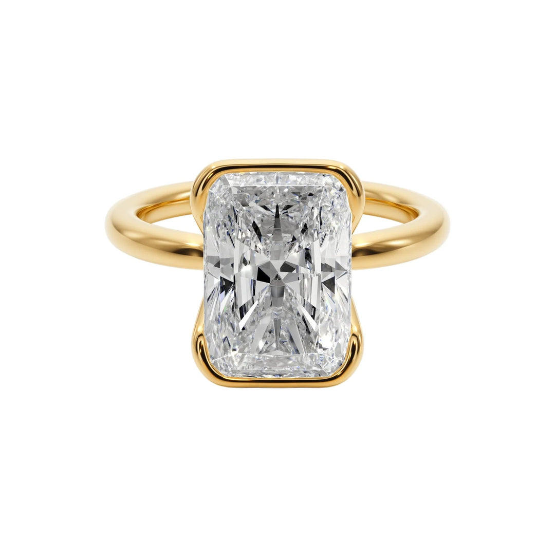 Eternal Radiance Half Bezel Engagement Ring - R1017 in Ring by 18 KARATS
