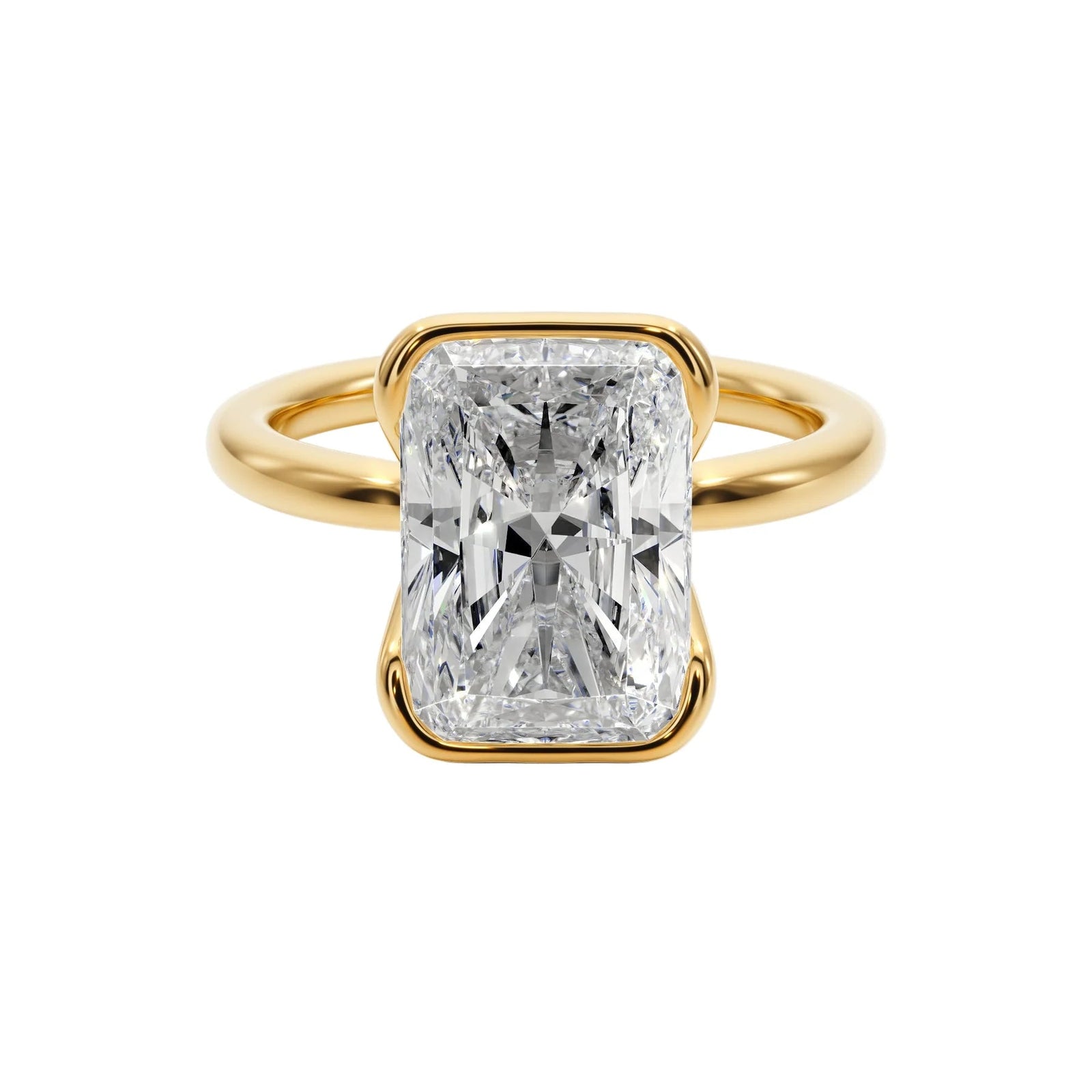 Eternal Radiance Half Bezel Engagement Ring - R1017 in Ring by 18 KARATS