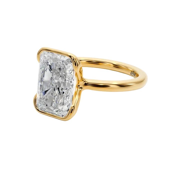 Eternal Radiance Half Bezel Engagement Ring - R1017 in Ring by 18 KARATS