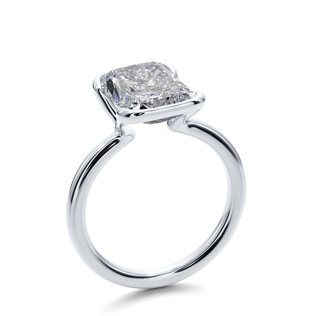 Eternal Radiance Half Bezel Engagement Ring - R1017 in Ring by 18 KARATS