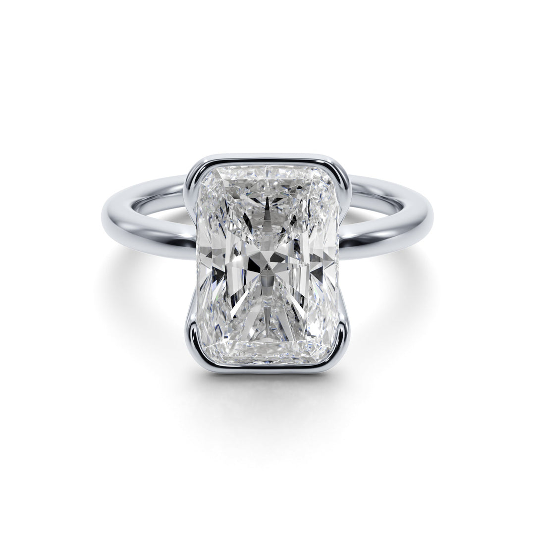 Eternal Radiance Half Bezel Engagement Ring - R1017 in Ring by 18 KARATS