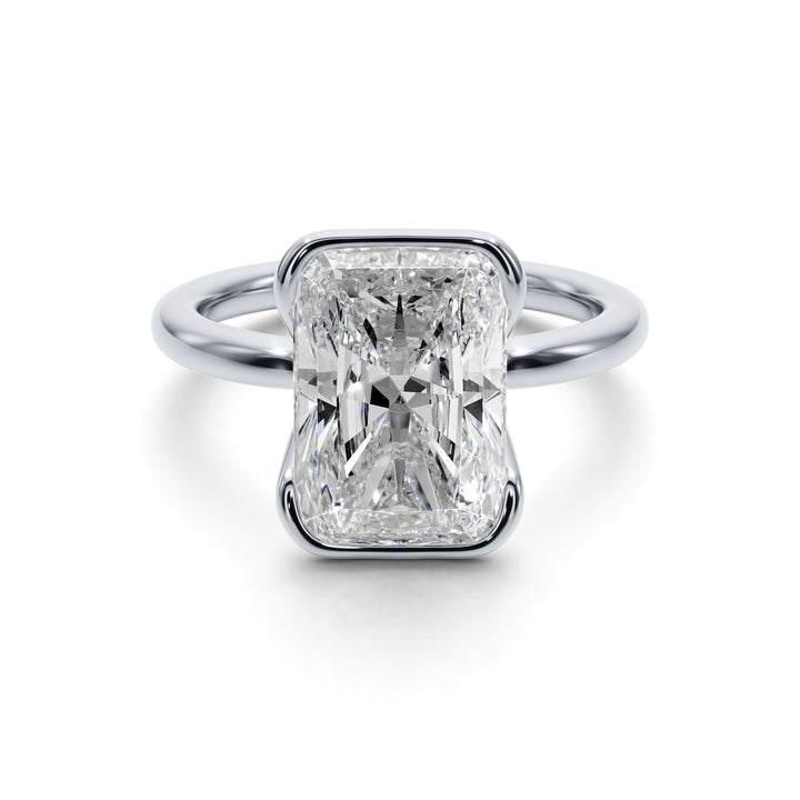 Eternal Radiance Half Bezel Engagement Ring - R1017 in Ring by 18 KARATS