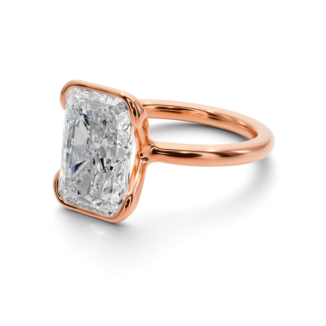 Eternal Radiance Half Bezel Engagement Ring - R1017 in Ring by 18 KARATS