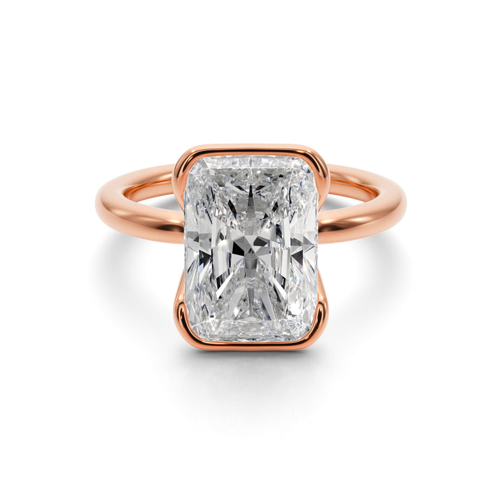 Eternal Radiance Half Bezel Engagement Ring - R1017 in Ring by 18 KARATS
