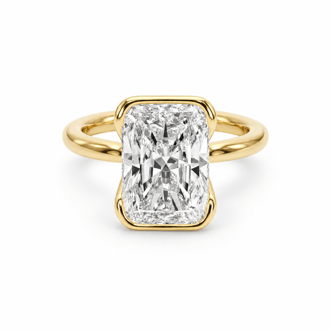 Eternal Radiance Half Bezel Lab Diamond Engagement Ring in Ready Rings by 18 KARATS INC.