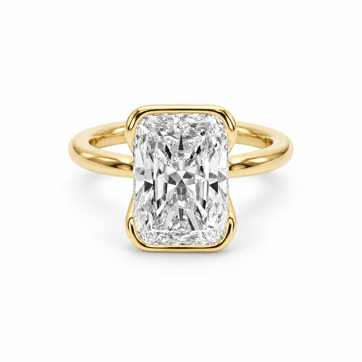 Eternal Radiance Half Bezel Lab Diamond Engagement Ring in Ready Rings by 18 KARATS INC.