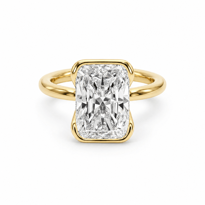 Eternal Radiance Half Bezel Lab Diamond Engagement Ring in Ready Rings by 18 KARATS INC.