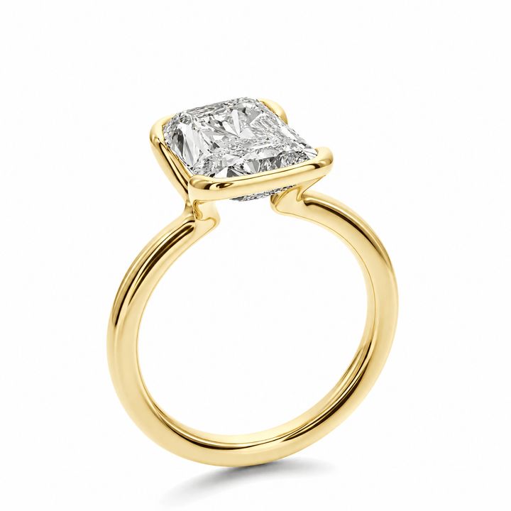Eternal Radiance Half Bezel Lab Diamond Engagement Ring in Ready Rings by 18 KARATS INC.