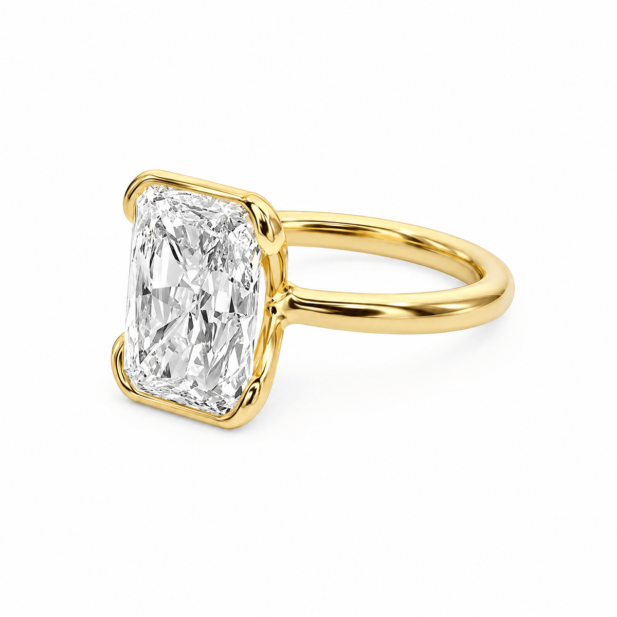 Eternal Radiance Half Bezel Lab Diamond Engagement Ring in Ready Rings by 18 KARATS INC.