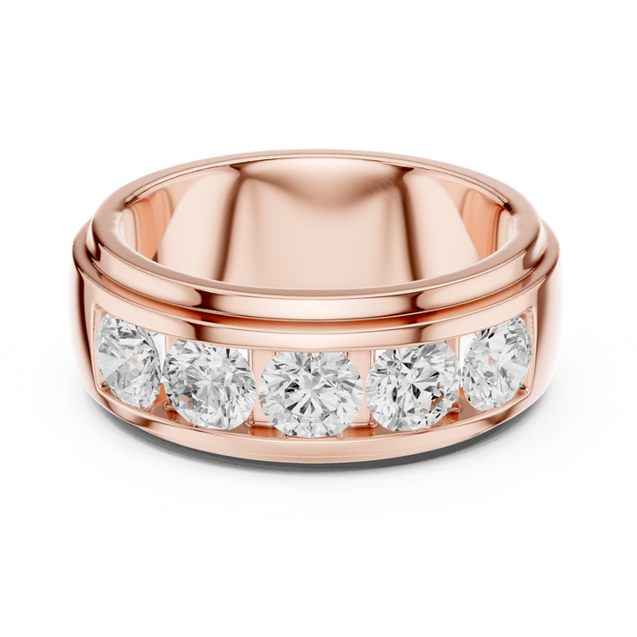 Five Stone 1.7 ctw Lab Diamond Men's Band - B1133 in Wedding Bands by 18 KARATS INC.