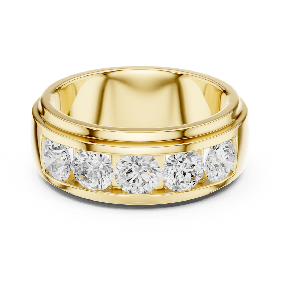 Five Stone 1.7 ctw Lab Diamond Men's Band - B1133 in Wedding Bands by 18 KARATS INC.