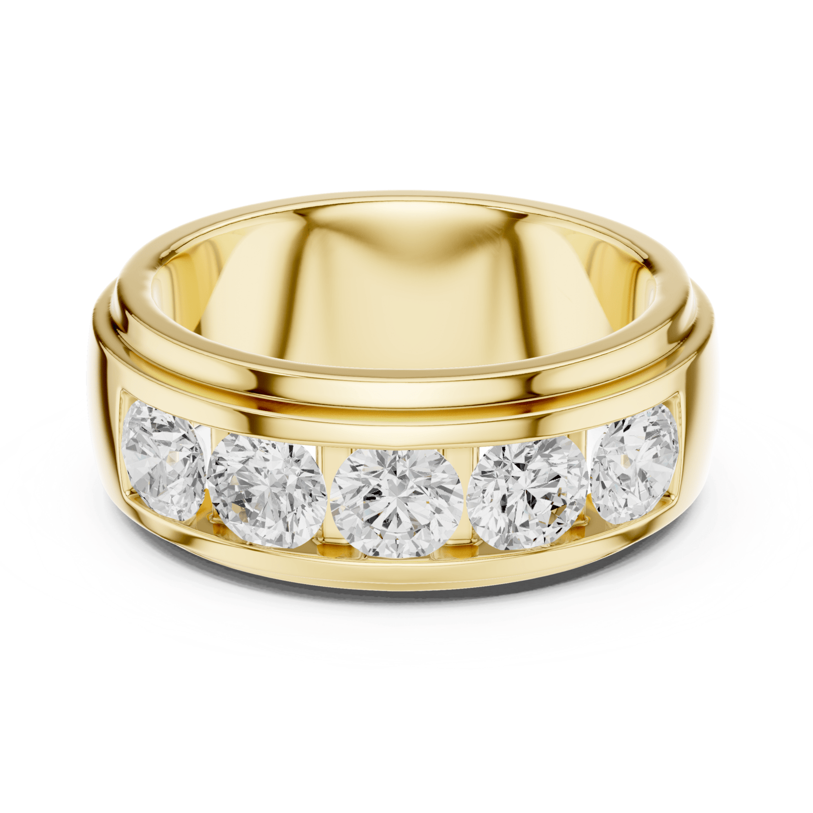 Five Stone 1.7 ctw Lab Diamond Men's Band - B1133 in Wedding Bands by 18 KARATS INC.