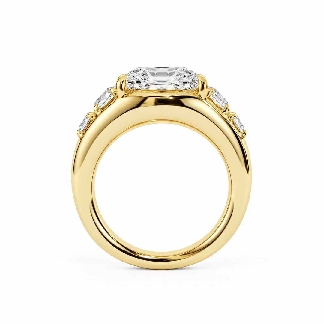 Five-Stone Cushion & Round Lab Diamond Engagement Ring in Ready Rings by 18 KARATS INC.