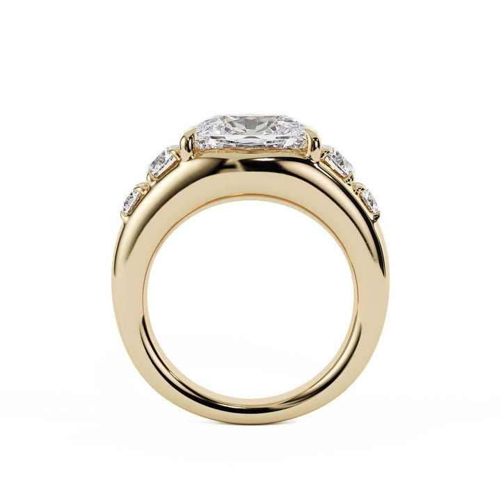 Five-Stone Cushion & Round Lab Diamond Engagement Ring - R1270 in Ready Rings by 18 KARATS INC.