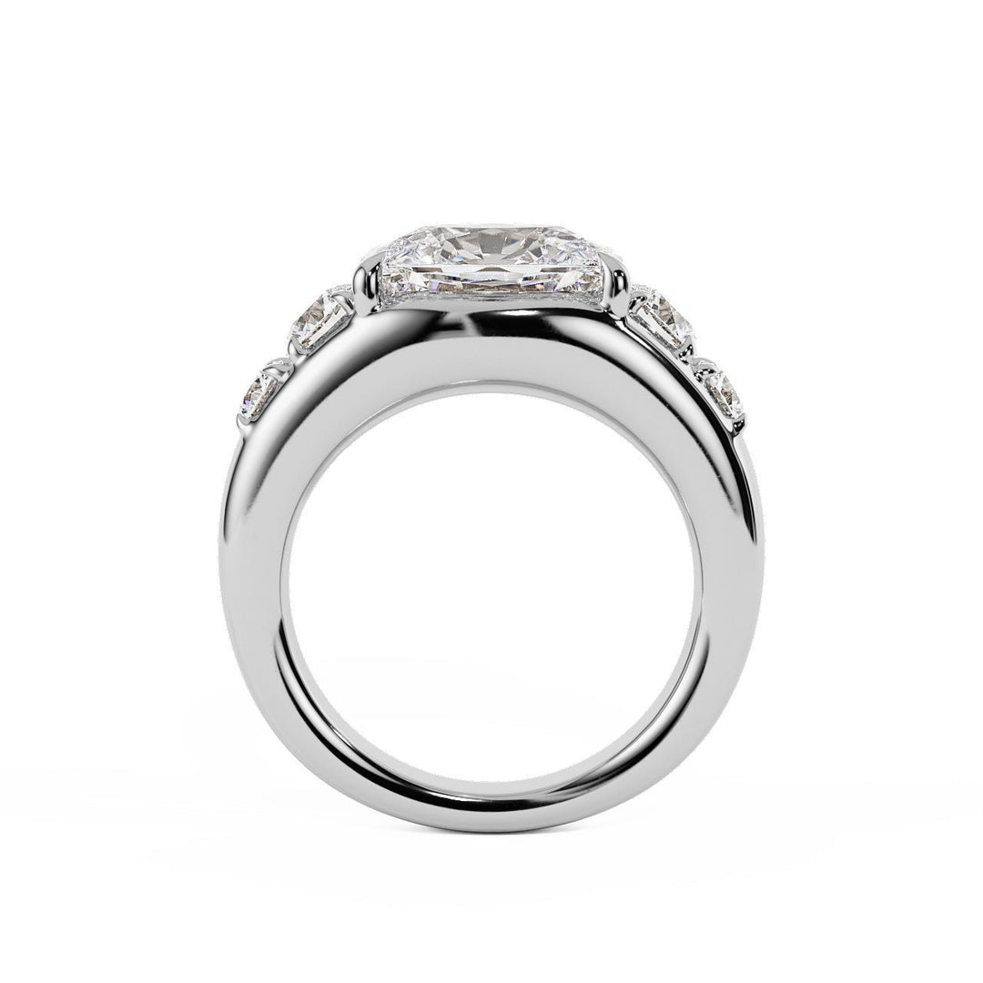 Five-Stone Cushion & Round Lab Diamond Engagement Ring - R1270 in Ready Rings by 18 KARATS INC.