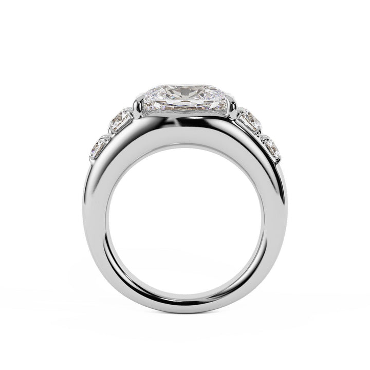 Five-Stone Cushion & Round Lab Diamond Engagement Ring - R1270 in Ready Rings by 18 KARATS INC.