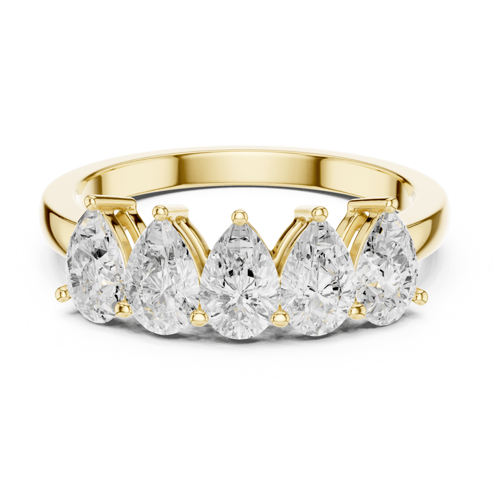 Five Stone Pear 1.25 ctw Diamond Band - B1145 in Wedding Bands by 18 KARATS INC.