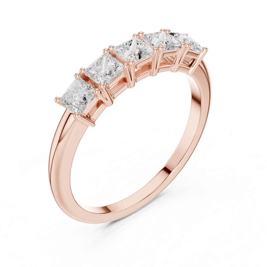 Five Stone Princess Cut 0.65 ctw Diamond Band - B1149 in Wedding Bands by 18 KARATS INC.